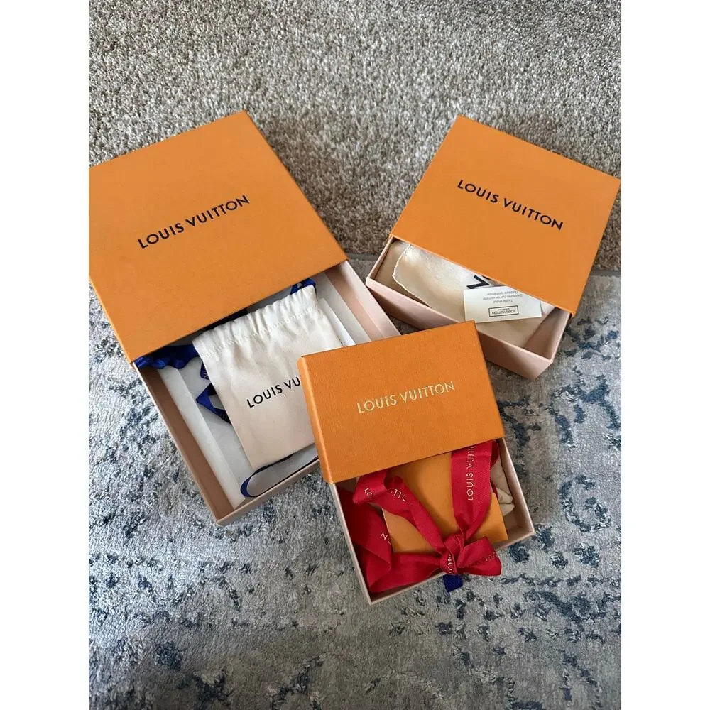 Three (3) AUTHENTIC LOUIS VUITTON Boxes / Storage Compartments with Dust Bags